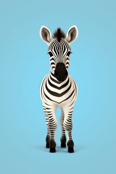 Minimalist representation of a cute funny zebra AI generated illustration