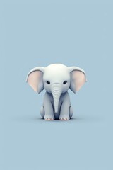 Minimalistic interpretation of a funny cute elephant AI generated illustration