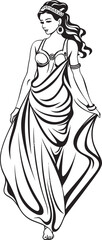 Hellenic Heritage Vector Emblem of Time Honored Beauty Celestial Charm Iconic Greek Woman in Vector