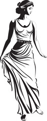 Classical Elegance Emblem of Timeless Grace Mythical Muse Vector Icon of Inspirational Beauty