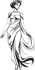 Divine Elegance Vector Logo of Ancient Greek Beauty Serene Sophrosyne Emblematic Greek Woman Icon