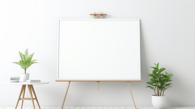 Presentation mockup in minimalist style with a clean white background AI generated illustration