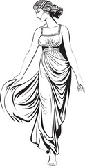 Pantheon Princess Iconic Emblem of Greek Goddess Olympian Allure Vector Logo of Beautiful Greek Woman