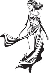 Aegean Aphrodite Vector Emblem of Ancient Beauty Mythical Maiden Iconic Greek Woman Emblem