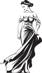 Helenic Heritage Vector Design of Beautiful Greek Woman Classical Elegance Iconic Greek Woman Logo