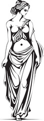 Classical Elegance Iconic Greek Woman Design Helenic Heritage Vector Emblem of Ancient Beauty
