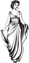 Athenas Radiance Vector Emblem of Ancient Beauty Olympian Allure Iconic Emblem of Greek Goddess