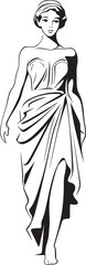Olympian Allure Iconic Emblem of Greek Goddess Aegean Aphrodite Vector Design of Beautiful Greek Woman