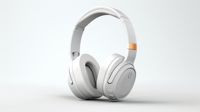 Simplistic headphone design depicted against a stark white background  AI generated illustration
