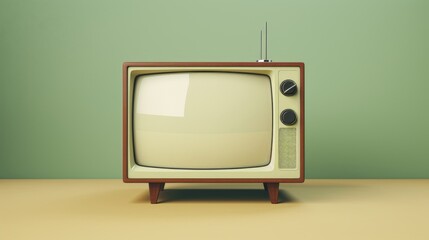 Subtle depiction of a clunky vintage television set in minimal design  AI generated illustration