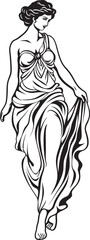 Athenas Radiance Vector Logo of Greek Goddess Olympian Opulence Iconic Emblem of Ancient Beauty