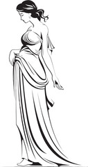 Pantheon Princess Iconic Emblem of Greek Deity Olympian Allure Vector Logo of Ethereal Beauty