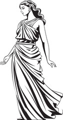 Muses Grace Iconic Emblem of Greek Muse Athenas Aura Vector Logo of Ancient Goddess