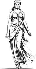 Olympian Elegance Iconic Emblem of Greek Beauty Grecian Goddess Vector Design of Ethereal Beauty