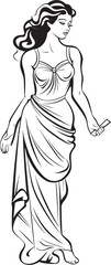Hellenic Harmony Iconic Emblem of Ancient Woman Classical Elegance Vector Logo of Beautiful Greek Lady
