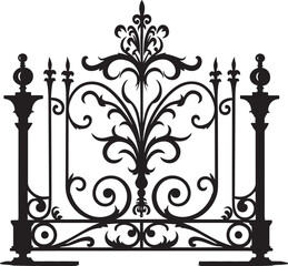 Weathered Threshold Iconic Metal Gate Emblem Old World Access Vector Logo of Vintage Metal Gate