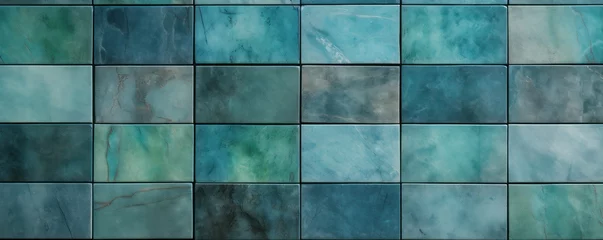 Tragetasche Teal marble tile tile colors stone look, in the style of mosaic pop art © Zickert