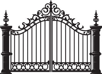 Heritage Passage Emblematic Metal Gate Vector Logo Vintage Defense Antique Metal Gate Iconic Emblem