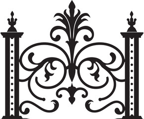 Timeless Gateway Iconic Emblem of Antique Metal Gate Vintage Entryway Vector Logo of Classic Metal Gate