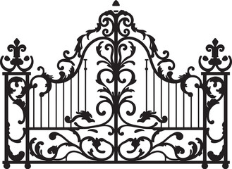 Fototapeta na wymiar Ancient Barrier Vector Representation of Old Metal Gate Timeless Gateway Iconic Emblem of Antique Metal Gate