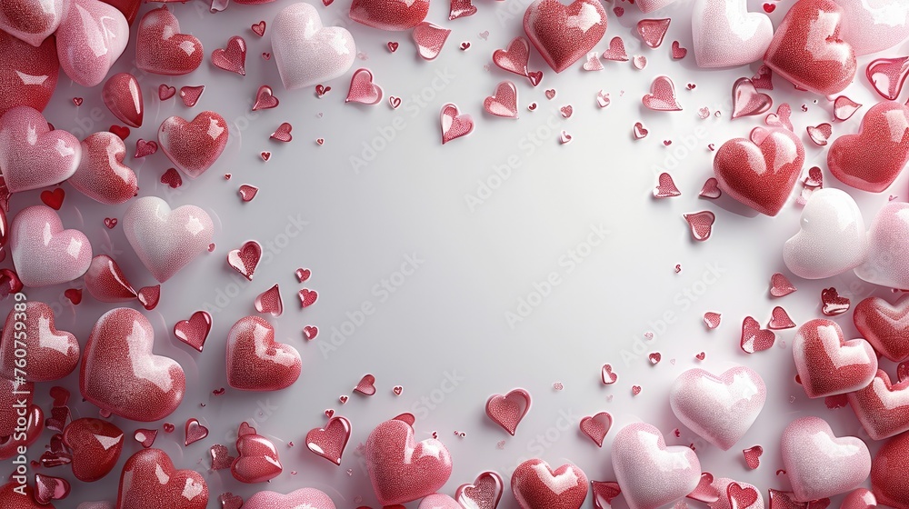 Poster valentines day frame background. generative ai.