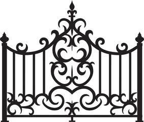 Fototapeta na wymiar Antique Portal Iconic Emblem of Vintage Metal Gate Time Honored Passage Vector Logo of Antique Metal Gate