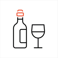 Wine icon editable stock vector stock