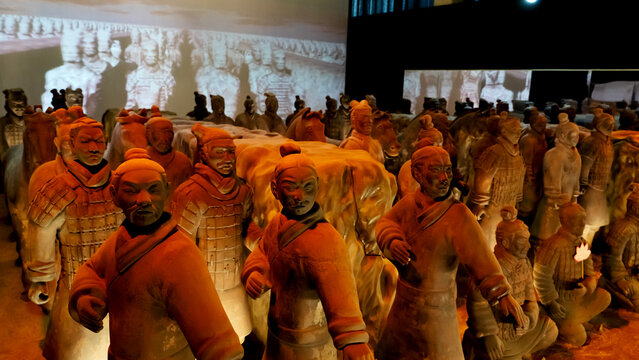 Moscow, Russia, March 17, 2024: Terracotta Army exhibition at VDNH