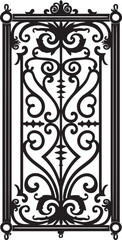 Classic Threshold Antique Metal Gate Vector Design Aged Entry Emblematic Icon of Weathered Metal Gate