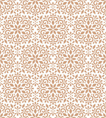 Vector beautiful damask pattern. Royal pattern with floral ornament. Seamless wallpaper with a damask pattern. Vector illustration. - 760760769