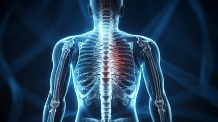 Scoliosis film x-ray show spinal bend  - obrazy, fototapety, plakaty