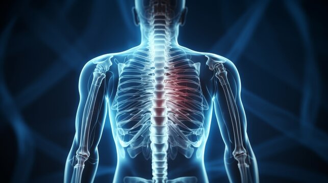 Scoliosis film x-ray show spinal bend 