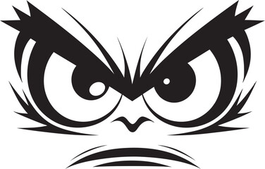 Seething Glance Iconic Emblem of Angry Eye Mask Design Ire Vision Vector Representation of Cartoon Angry Eye Mask