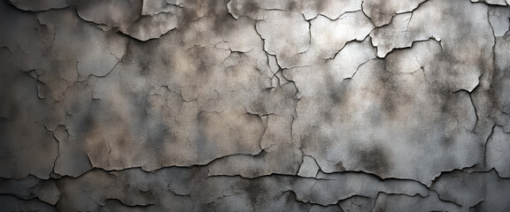 Cracked painted wall. Structure of cracks. Dirty textured cracked background