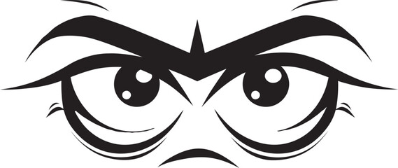 Ire Vision Vector Representation of Cartoon Angry Eye Mask Hostile Stare Angry Eye Mask Iconic Logo Design