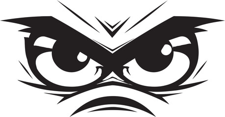 Fuming Focus Cartoon Angry Eye Mask Vector Logo with Intense Expression Vexing Vision Vector Representation of Angry Eye Mask with Cartoon Flair