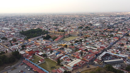 Fototapeta na wymiar DRONE PHOTOGRAPHY IN SAN ANDRES CHOLULA PUEBLA MEXICO