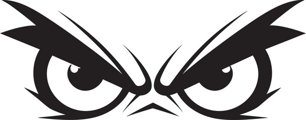 Cartoon Wrath Vector Logo Design of Angry Eye Mask Rage Expression Angry Eye Mask Iconic Emblem