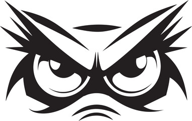 Mad Mask Cartoon Angry Eye Mask Vector Symbol Enraged Eyewear Emblematic Representation of Angry Eye Mask