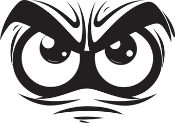 Fototapeta premium Cartoon Fury Vector Representation of Angry Eye Mask Infuriated Glare Angry Eye Mask Iconic Logo Design