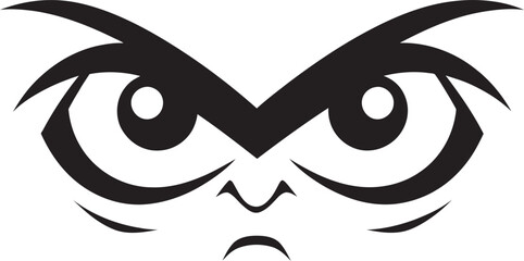 Enraged Eyewear Emblematic Representation of Angry Eye Mask Fury Faceoff Vector Logo Design of Cartoon Angry Eye Mask