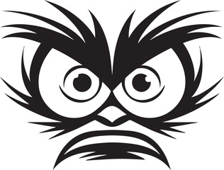 Animated Anger Angry Eye Mask Iconic Logo Design Furious Features Cartoon Angry Eye Mask Vector Icon