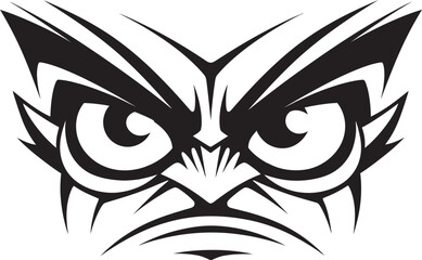 Angry Animation Angry Eye Mask Iconic Emblem Cartoon Rage Vector Representation of Angry Eye Mask