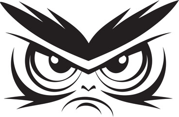 Furious Features Cartoon Angry Eye Mask Vector Icon Seething Stare Emblematic Representation of Angry Eye Mask