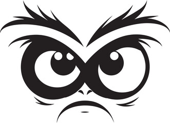 Vexing Vision Angry Eye Mask Iconic Logo Design Fiery Fury Cartoon Angry Eye Mask Vector Icon