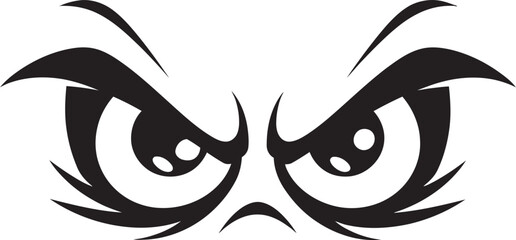 Wrathful Design Angry Eye Mask Vector Logo in Cartoon Form Animated Fury Angry Eye Mask Iconic Emblem