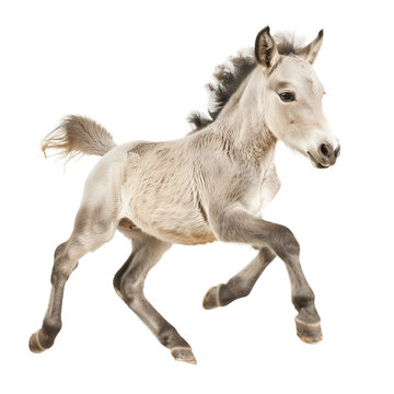 recommend clip art: Cute running gray foal isolated on white or transparent background, png clipart, design element. Easy to place on any other background.