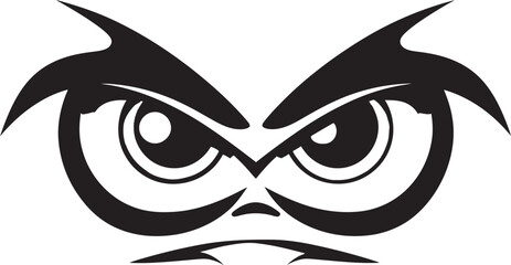 Incensed Anger Angry Eye Mask Iconic Emblem Fiery Fury Vector Representation of Angry Eye Mask