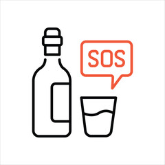 Alcohol icon editable stock vector stock