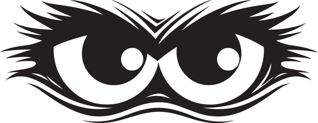 Incensed Expression Angry Eye Mask Iconic Logo Design Raging Gaze Cartoon Angry Eye Mask Vector Icon